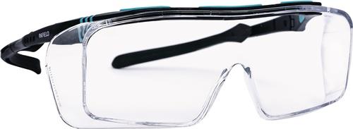 Über- u.Besucherbrille Ontor EN 166 Fassung:schwarz türkis Scheibe:klar PC INFIE
