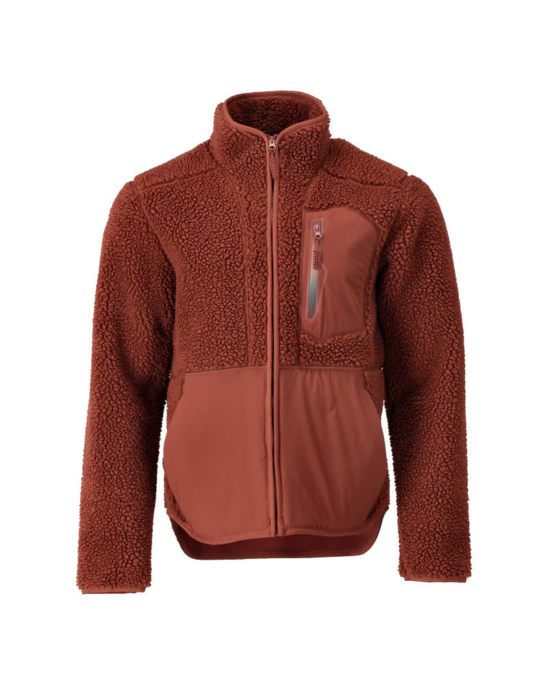 Faserpelz Jacke mit Reißverschluss CUSTOMIZED Herbstrot XL