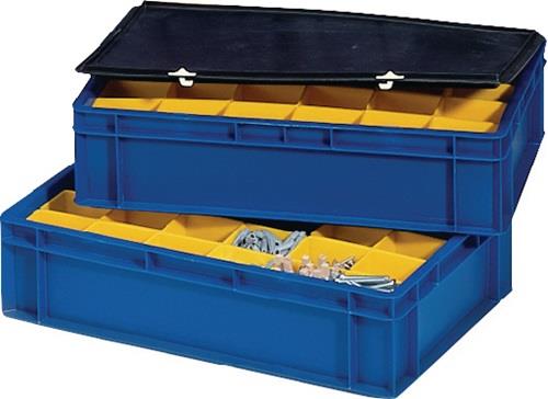 Deckel L300xB200mm schwarz PP f.Transportstapelkasten 4St./Karton LA-KA-PE