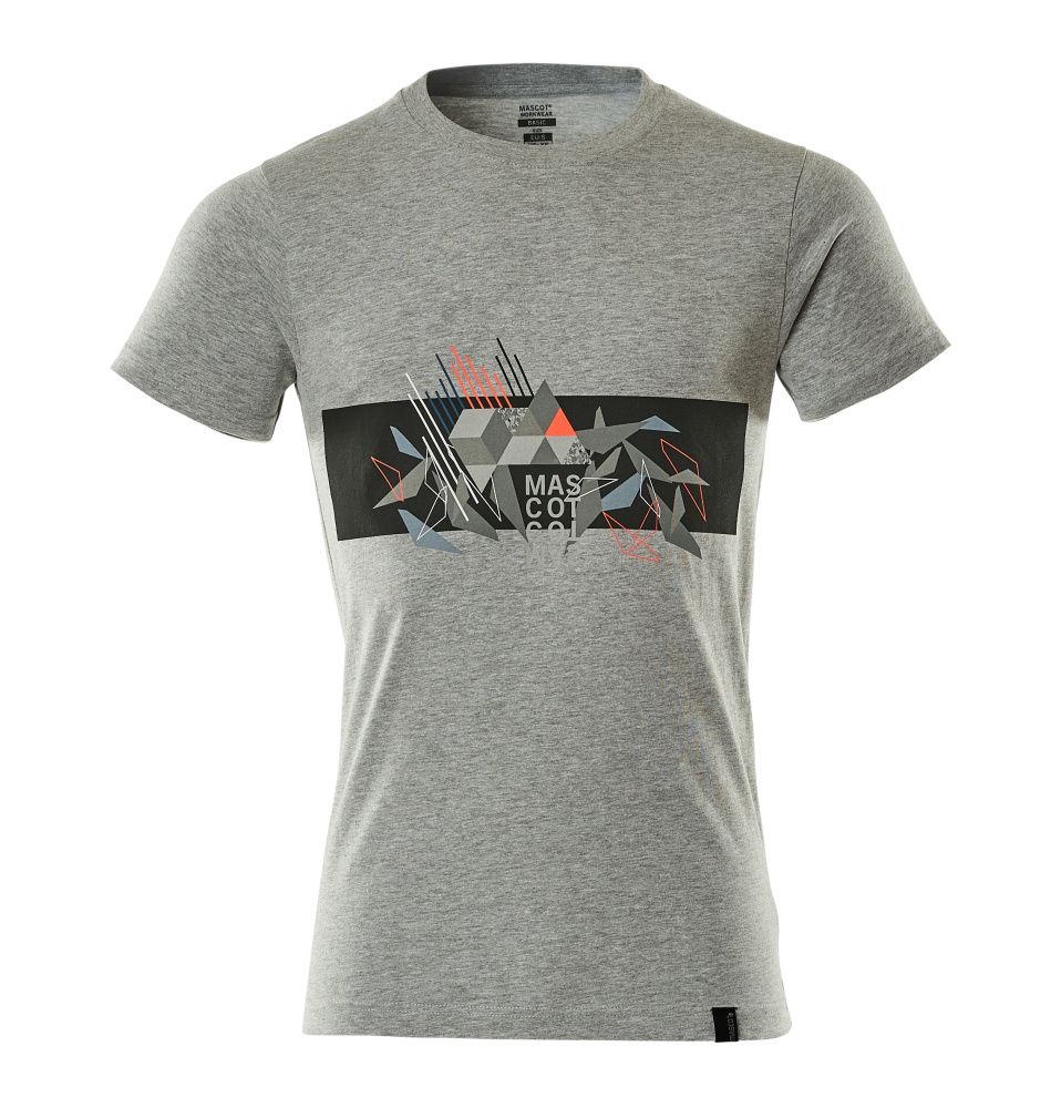 T-Shirt ACCELERATE SAFE Grau-meliert/Hi-vis Rot S