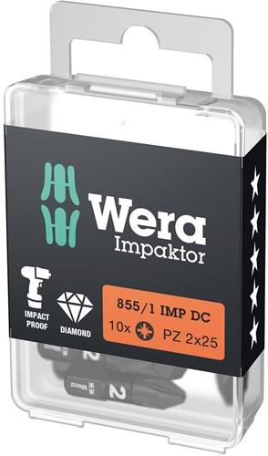 Bit 855/1 IMP DC PZD2 L.25mm 1/4 Zoll C6,3 Kreuzschlitz PZ WERA