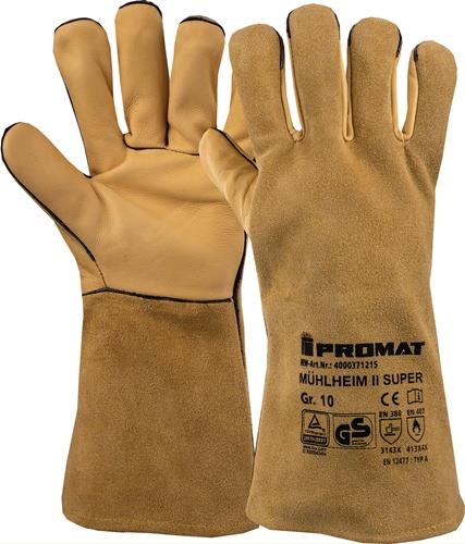 Schweißerhandschuhe Mühlheim II Super Gr.10 gelb EN 388/407/12477 6PA