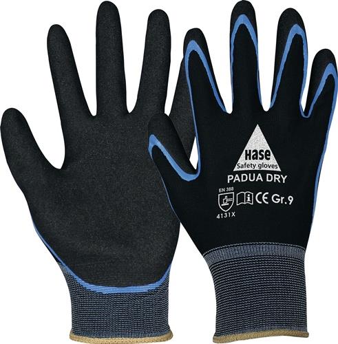 Handschuhe Padua Dry Gr.10 schwarz/blau EN 388 PSA II HASE