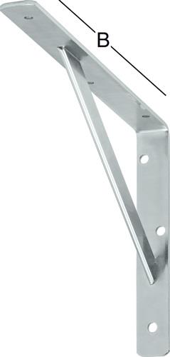 Stegkonsole L.400mm H.250mm B.30mm S.4mm STA verz.silber Trgf.250kg VORMANN