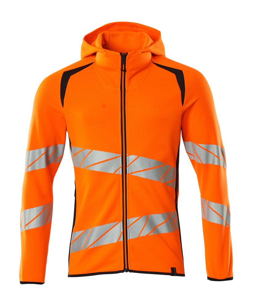 Kapuzenpullover mit Reißverschluss ACCELERATE SAFE Hi-vis Orange/Schwarzblau XS