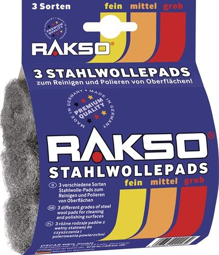 Stahlwollepad fein/mittel/grob 00/1/3 3x16g RAKSO