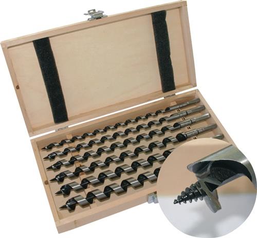 Schlangenbohrersatz 6-tlg.L.460mm 10-20mm in Holzkassette TECWERK