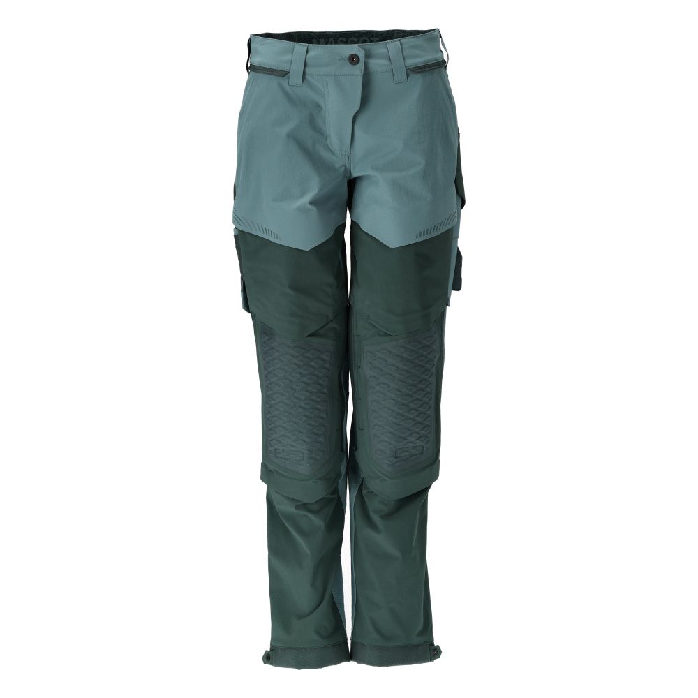 Damen-Passform DIAMOND Hose mit Knietaschen CUSTOMIZED Hell Waldgrün/Waldgrün 82C50