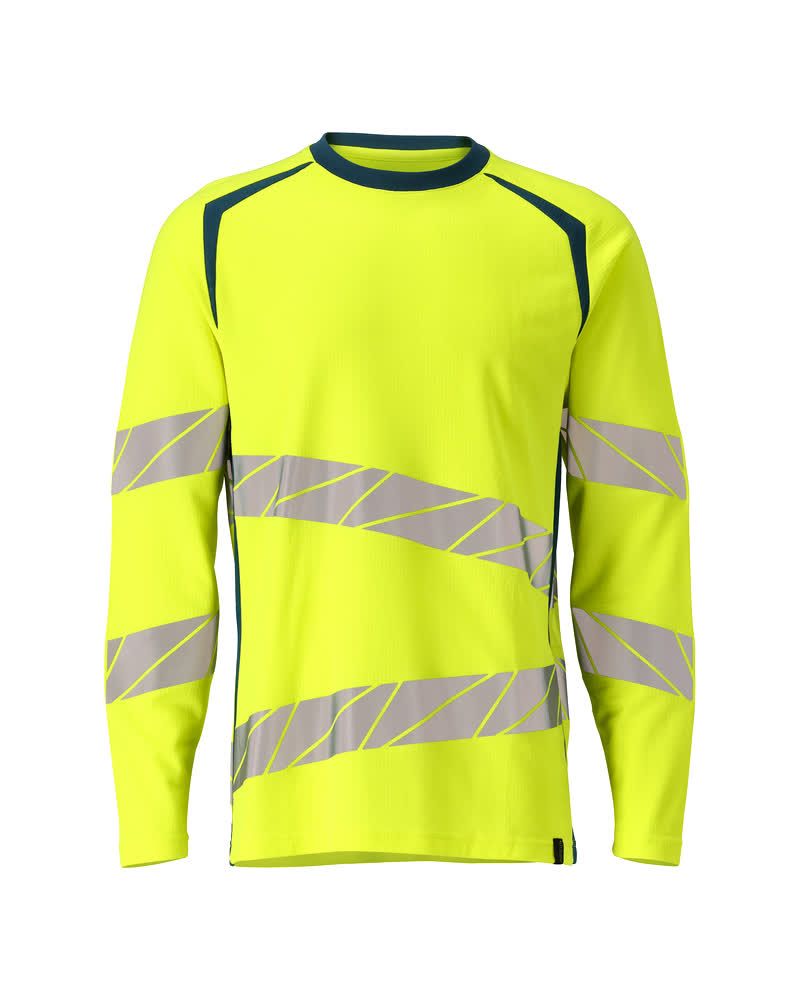 Langarmshirt ACCELERATE SAFE Hi-vis Gelb/Dunkelpetroleum L  ONE