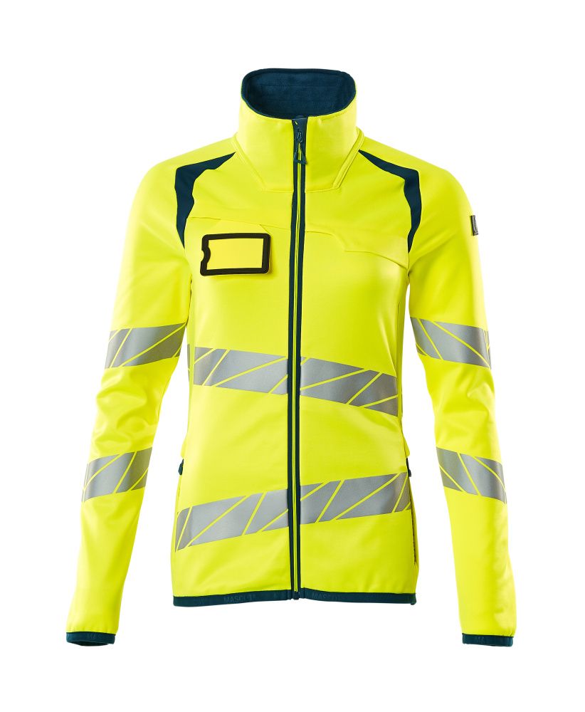 Damen-Passform Fleecejacke ACCELERATE SAFE Hi-vis Gelb/Dunkelpetroleum L