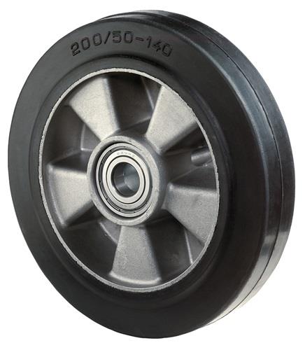 Ersatzrad D.100mm Trgf.150kg Gum.schwarz Achs-D.15mm Nabenl.40mm BS ROLLEN