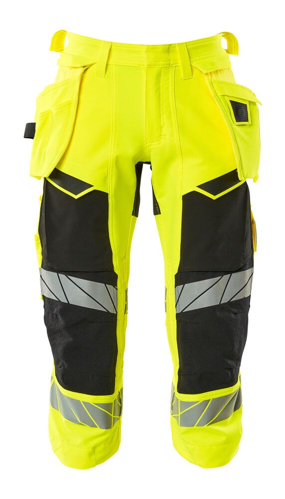 Dreiviertel-Hose mit Hängetaschen ACCELERATE SAFE Hi-vis Gelb/Schwarz C48