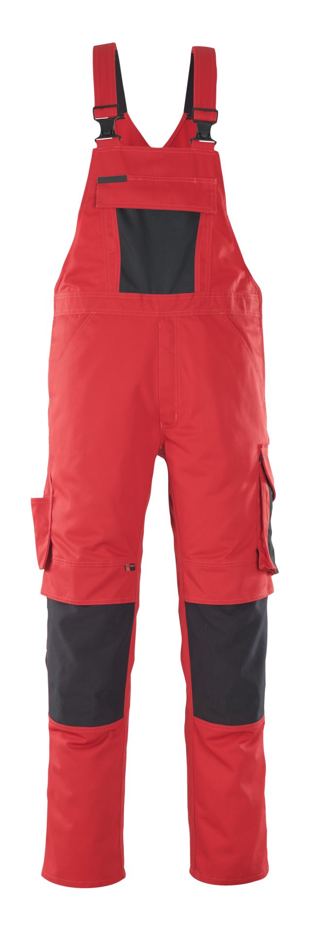 Latzhose mit Knietaschen UNIQUE Rot/Schwarz 76C48