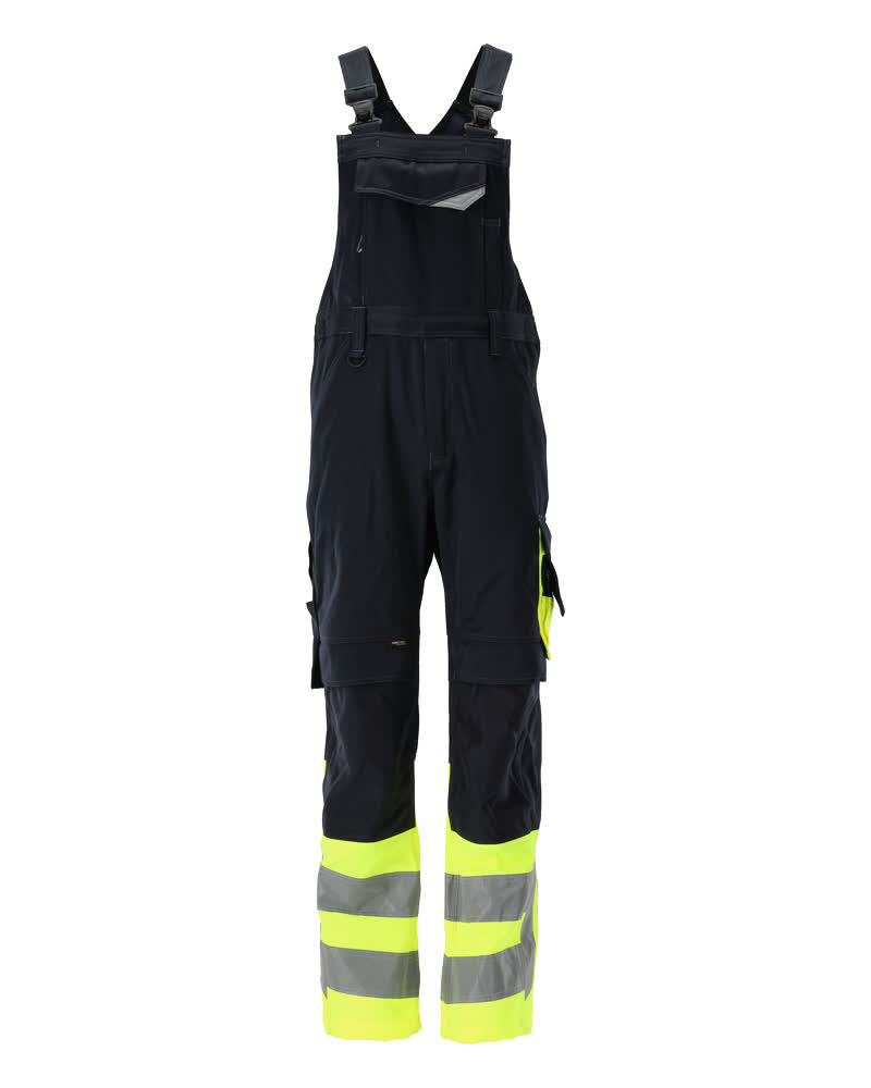 Latzhose mit Knietaschen SAFE SUPREME Schwarzblau/Hi-vis Gelb 76C46