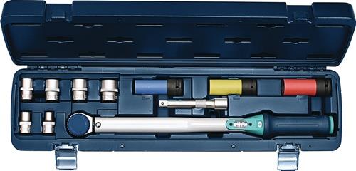 Drehmomentschlüsselset 12-tlg.40-200 Nm 1/2 Zoll 9 Einsätze/Verlängerung TECWERK