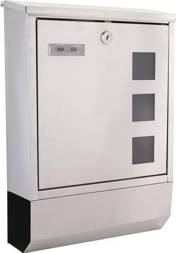 Briefkasten Corto H.435mm B.300mm T.100mm grau VA DIN C4 ROTTNER