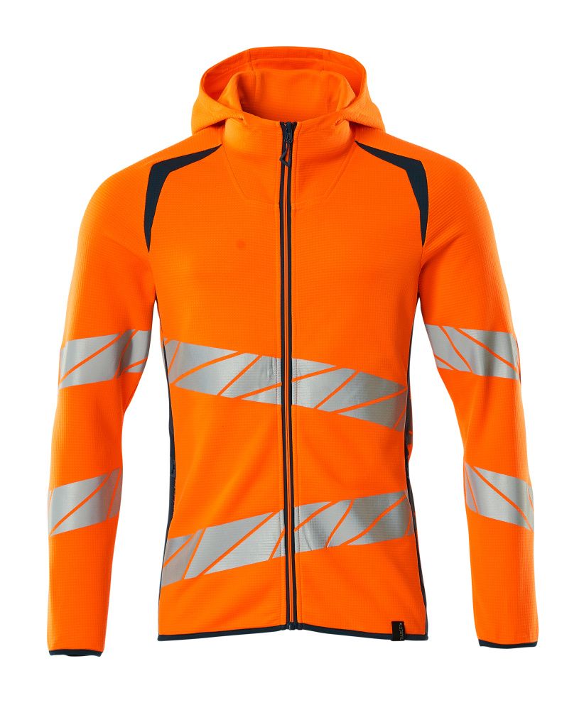 Kapuzenpullover mit Reißverschluss ACCELERATE SAFE Hi-vis Orange/Dunkelpetroleum XS
