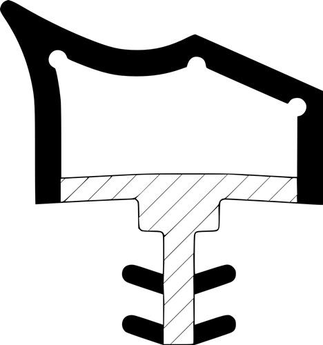 Zimmertürdichtung ADTP-433-2K Nut 4mm 12mm weiß m.2 Komponenten Pro L.5m GFA