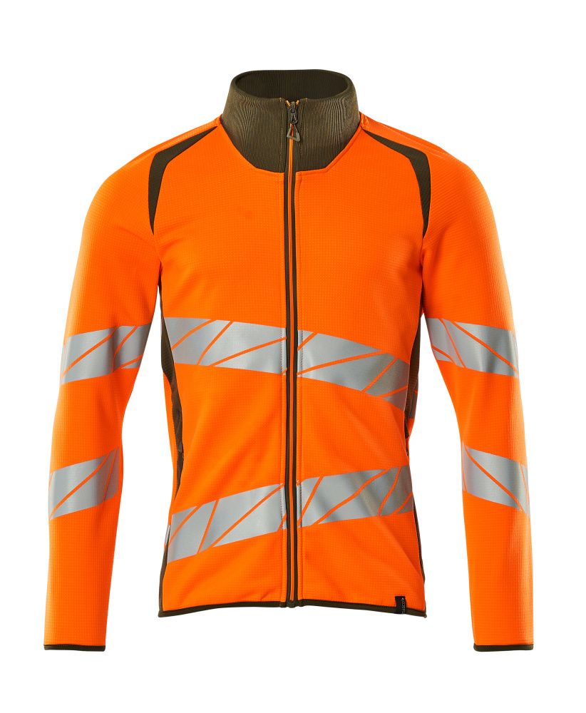 Sweatshirt mit Reißverschluss ACCELERATE SAFE Hi-vis Orange/Moosgrün 4XL