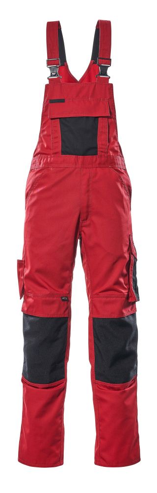 Latzhose mit Knietaschen UNIQUE Rot/Schwarz 76C48