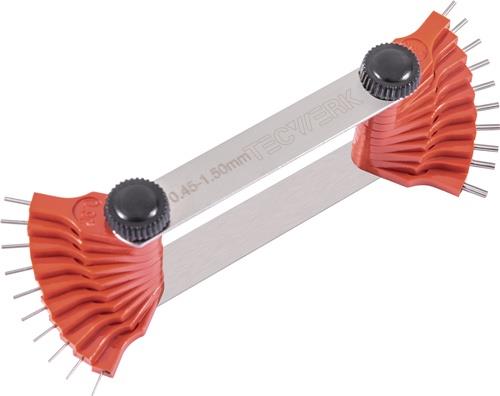 Düsenlehre 0,45-1,50mm Stiftanzahl 20 St.TECWERK