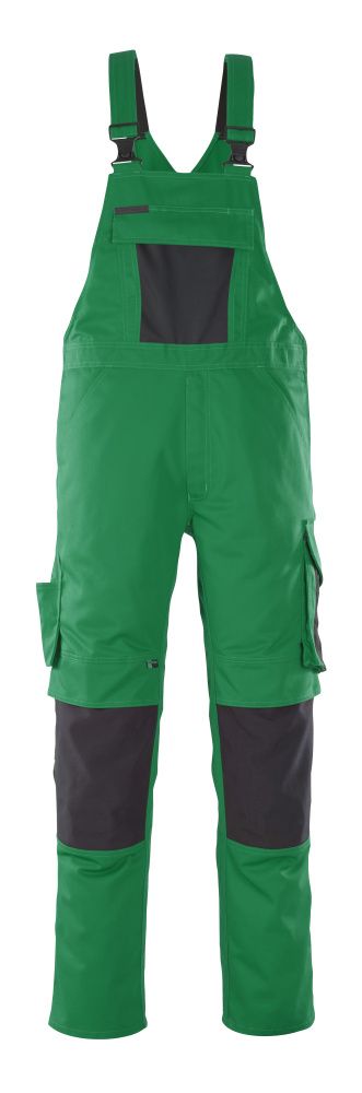 Latzhose mit Knietaschen UNIQUE Grün/Schwarz 76C48