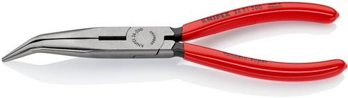 Flachrundzange L.200mm pol.40Grad gew.Ku.-Überzug KNIPEX