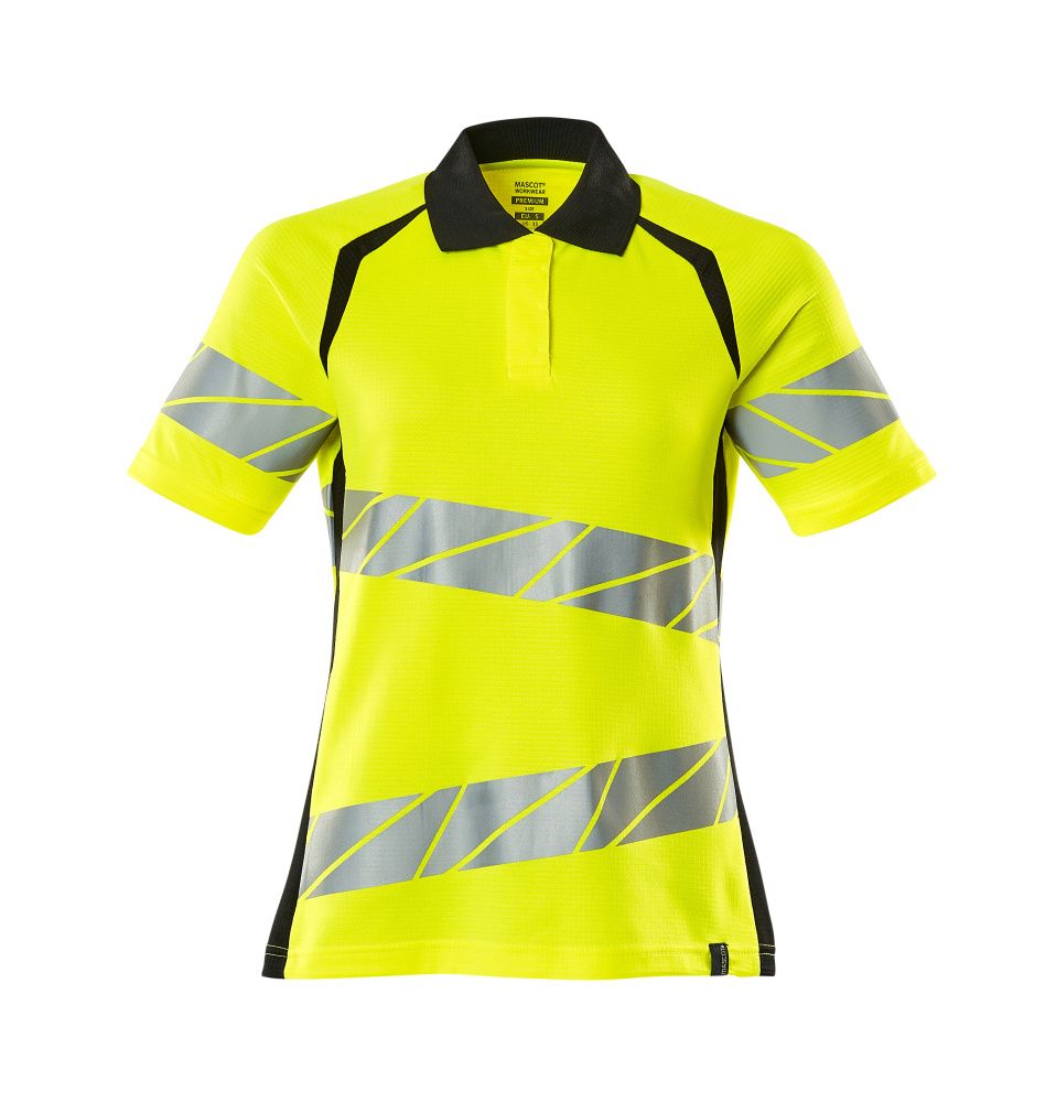 Damen-Passform Polo-Shirt ACCELERATE SAFE Hi-vis Gelb/Schwarz L  ONE