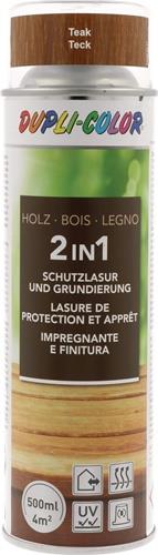 Holzschutzlasur 2in1 Farbe teak 500ml Spraydose DUPLI-COLOR