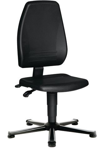 Arbeitsdrehstuhl Bodengleiter Integralschaum schwarz 440-620mm TECWERK