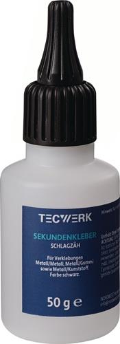 Sekundenkleber schlagzäh 50g schwarz Flasche TECWERK