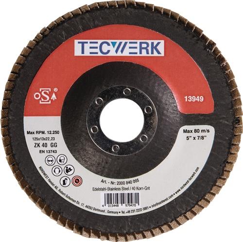 Fächerscheibe D.125mm K.40 kon.Alu.SCg TECWERK