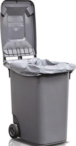 Kunststoffsack 120l LD-PE grau 100 µm B500/450xL1250mm 100St./Karton