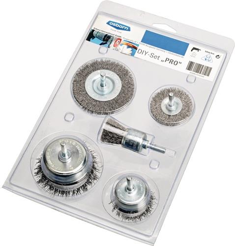 Bürstensortiment Drahtstärke 0,3mm STA 4500min-¹ 5-tlg.OSBORN