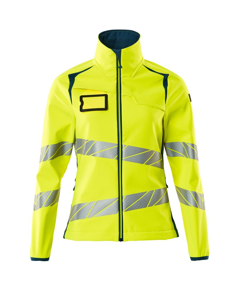 Damen-Passform Softshelljacke ACCELERATE SAFE Hi-vis Gelb/Dunkelpetroleum 5XL