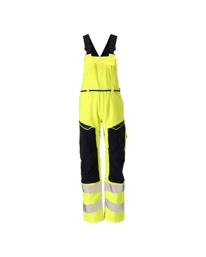 Latzhose mit Knietaschen ACCELERATE MULTISAFE Hi-vis Gelb/Schwarzblau 82C48