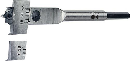 Zentrumbohrer Type 0500 Bohr-Ø 15-45mm L.130mm Schaft 6-kant FISCH-TOOLS