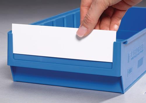 Etikett weiß f.Regallagerkasten B.183mm 100St./Btl.PROMAT