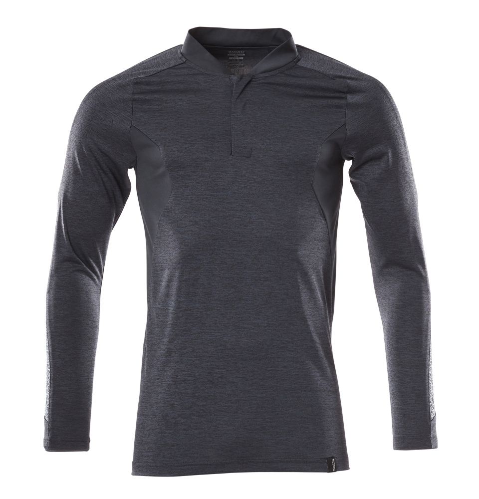 Polo-Shirt, Langarm ACCELERATE Schwarzblau meliert 2XLONE