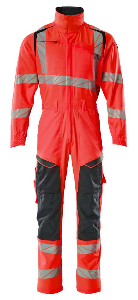 Overall mit Knietaschen ACCELERATE SAFE Hi-vis Rot/Schwarzblau 4XL