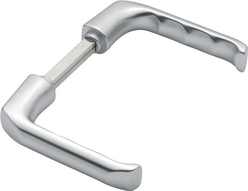 Türdrückerpaar London 113 H Alu.F1 o.Rosetten 4-KT.10mm HOPPE