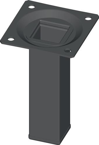 Möbelfuß schwarz RAL 9005 25x25mm H.100mm Platte ALFER ELEMENT SYSTEM