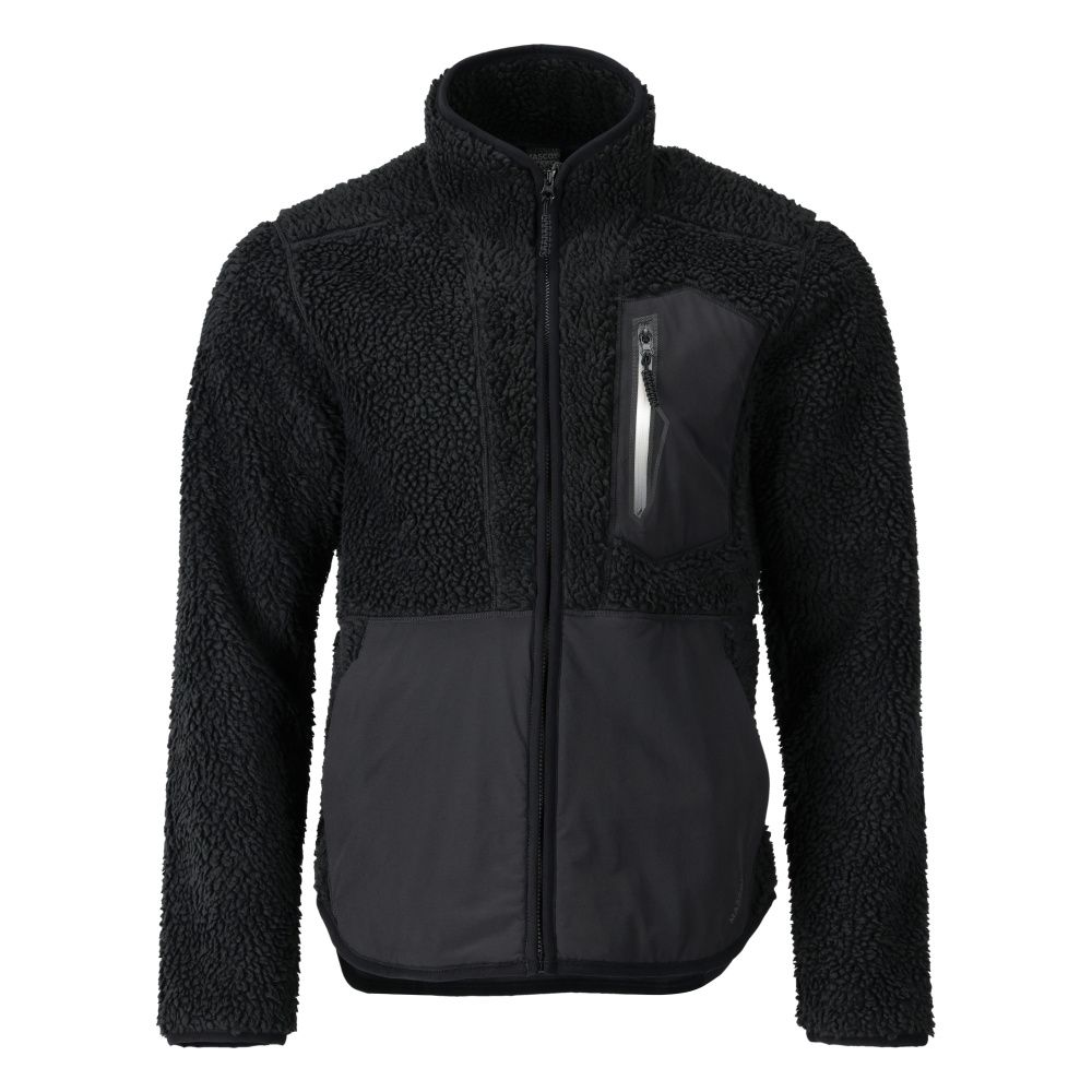Faserpelz Jacke mit Reißverschluss CUSTOMIZED Schwarz XL