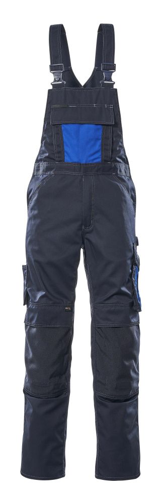 Latzhose mit Knietaschen UNIQUE Schwarzblau/Kornblau 76C48