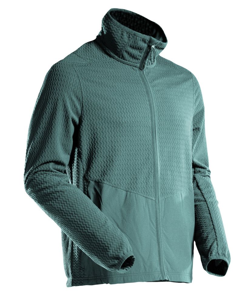Microfleece Pullover mit Reißverschluss CUSTOMIZED Hell Waldgrün 4XL
