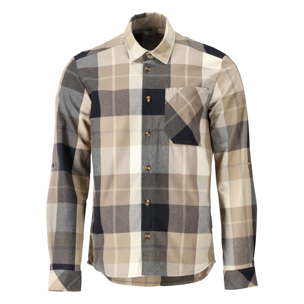 Hemd CUSTOMIZED Dunkel Sandbeige-kariert 3XL