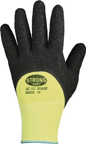 Handschuh NEONGRIP Gr.10 neongelb/schwarz EN 420,EN 388 PSA II STRONGHAND