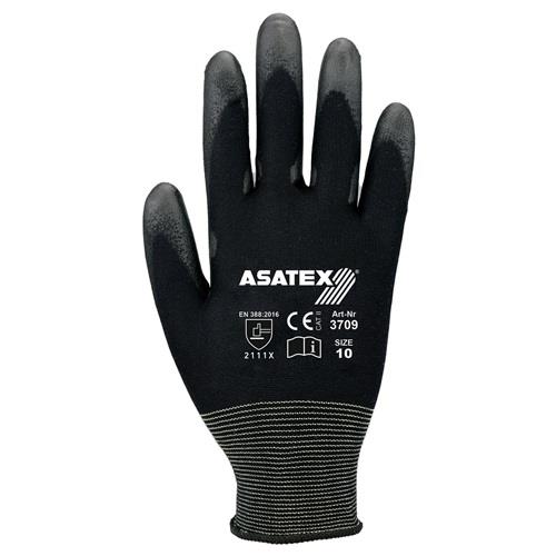 Handschuhe Gr.10 schwarz PA m.Soft-Polyurethan ASATEX