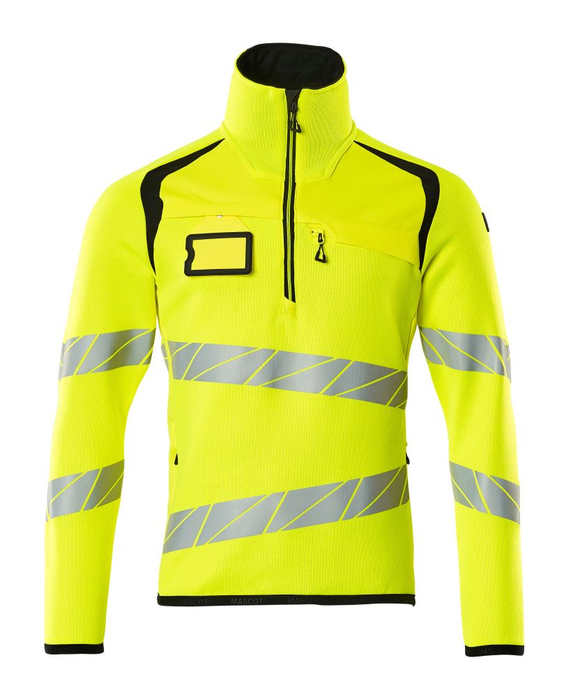 Strickpullover mit kurzem Reißverschluss ACCELERATE SAFE Hi-vis Gelb/Schwarz 5XL