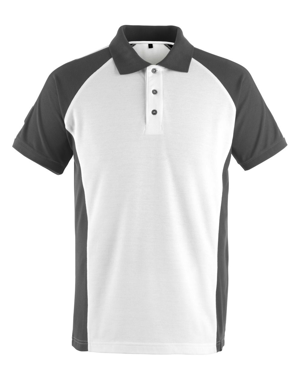 Polo-Shirt UNIQUE Weiß/Dunkelanthrazit L